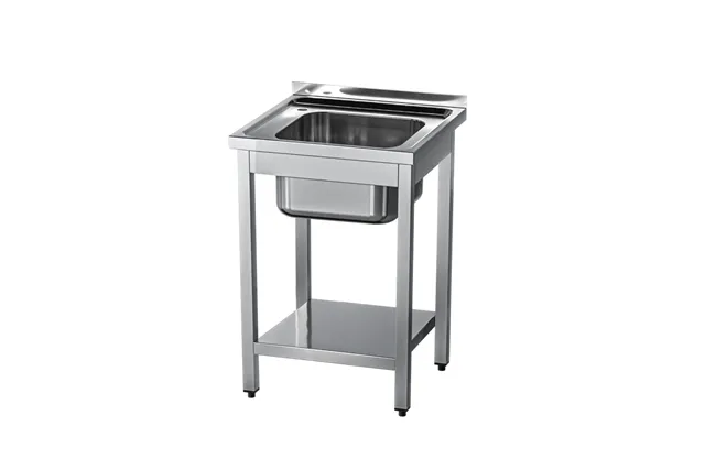 Stół ze zlewem 1-kom.,z półką 600x600x850 mm skręcany Gredil 674066