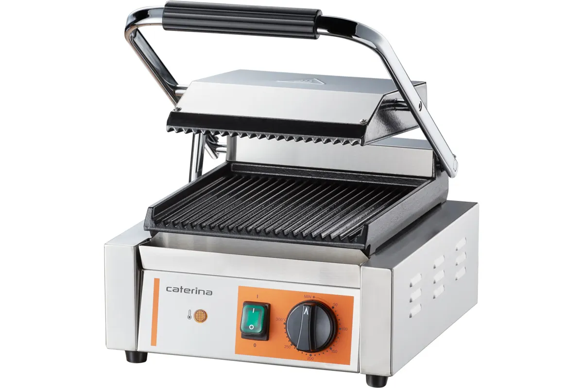 Kontakt grill pojedynczy, ryflowany, Caterina, P 1.8 kW Caterina 742018