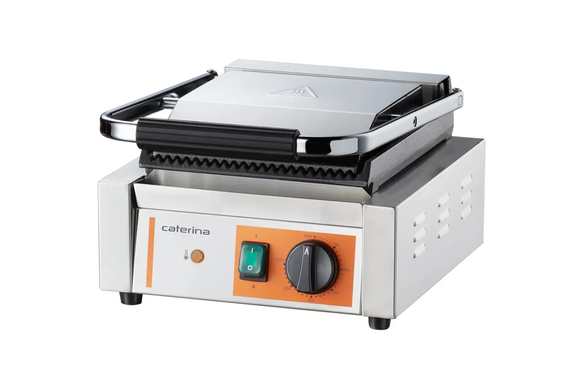 Kontakt grill pojedynczy, ryflowany, Caterina, P 1.8 kW Caterina 742018