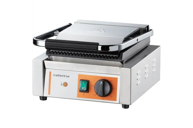 Kontakt grill pojedynczy, ryflowany, Caterina, P 1.8 kW Caterina 742018