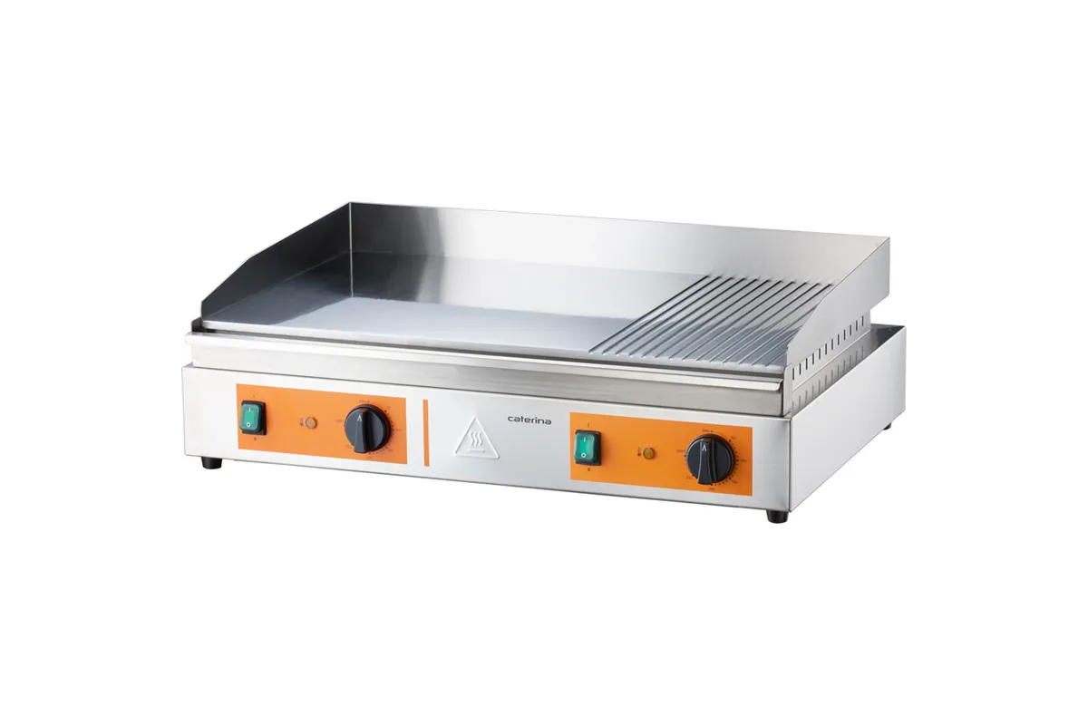 Płyta grillowa, 2/3 gładka, 1/3 ryflowana, Caterina, P 3.5 kW Caterina 745104