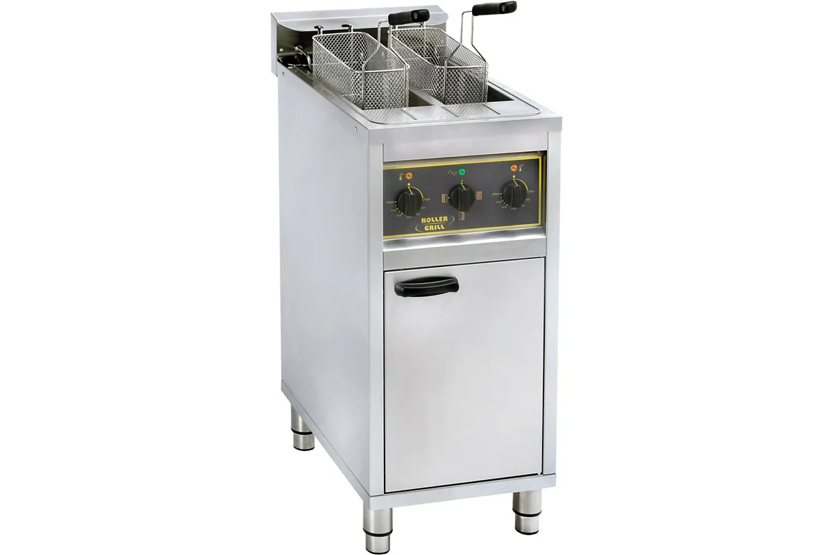 Frytownica wolnostojąca, z szafką, 2-komorowa, V 2x10 l, P 12 kW roller Grill 777210