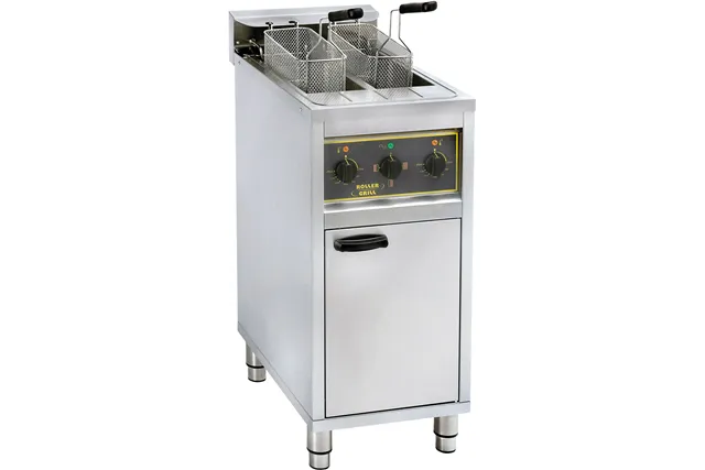 Frytownica wolnostojąca, z szafką, 2-komorowa, V 2x10 l, P 12 kW roller Grill 777210