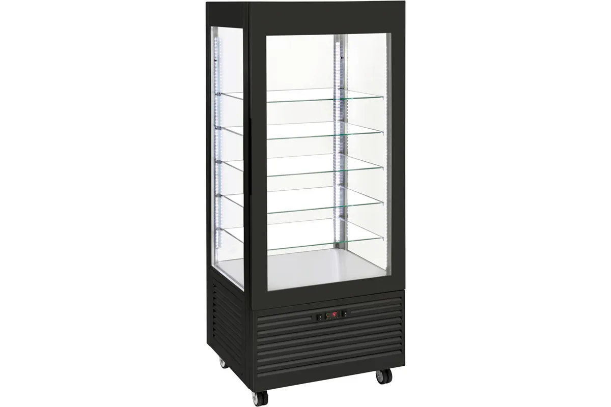 Witryna chłodnicza, cukiernicza, oświetlenie LED, czarna, V 480 l Roller Grill 777480