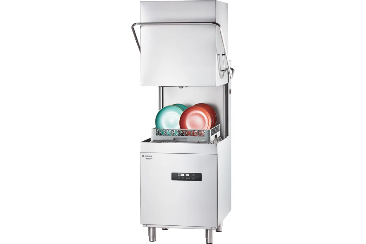 Zmywarko wyparzarka, kapturowa, dozownik płynu, pompa zrzutowa, pompa wspomagająca, P 10.8 kW, U 400 V Stalgast 803037