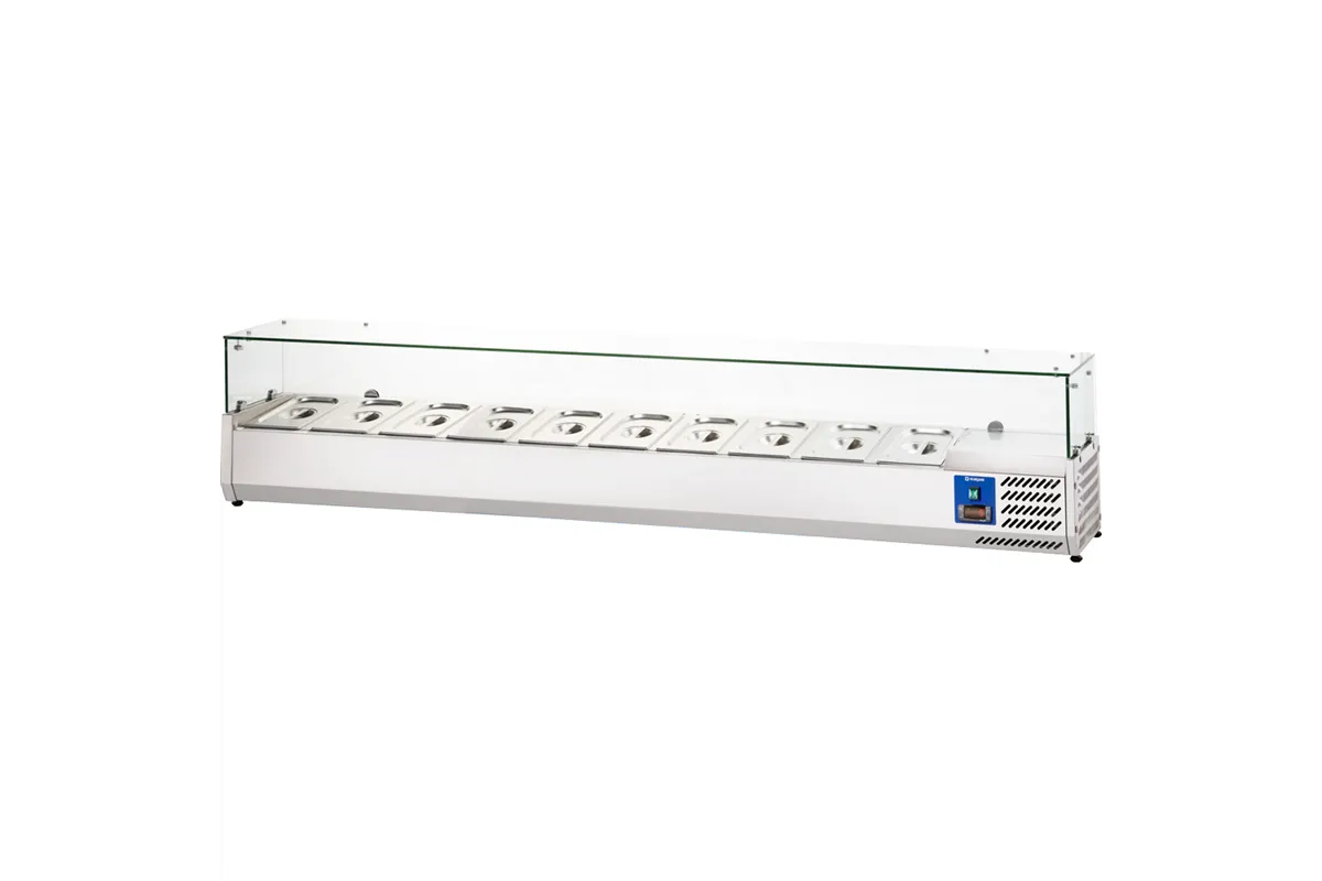 Witryna chłodnicza nadstawna z szybą, L 2000 mm, 10 x GN 1/4 Stalgast 834141