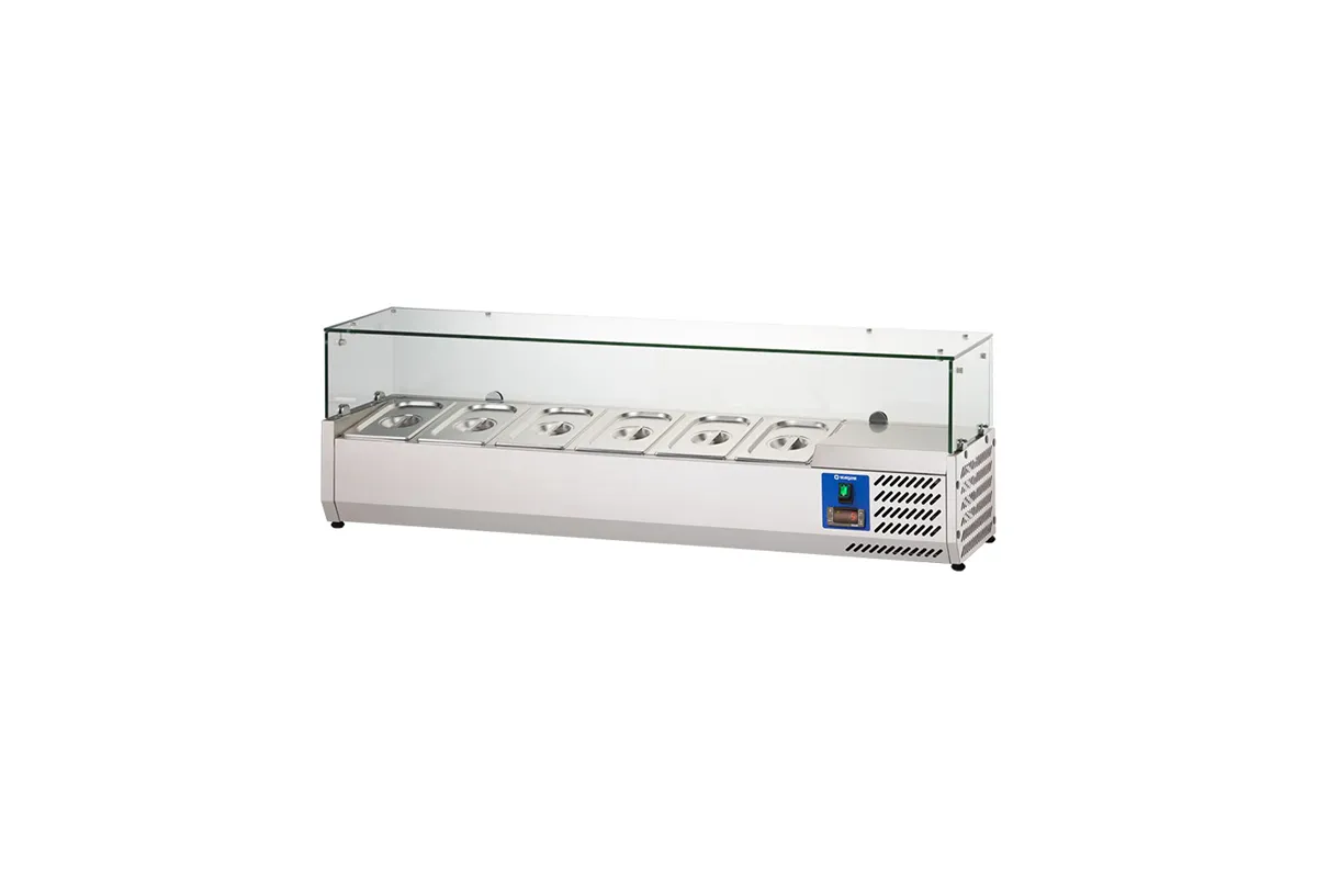 Witryna chłodnicza nadstawna z szybą, 6 x GN 1/4 Stalgast 834641