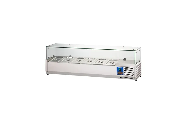 Witryna chłodnicza nadstawna z szybą, 6 x GN 1/4 Stalgast 834641