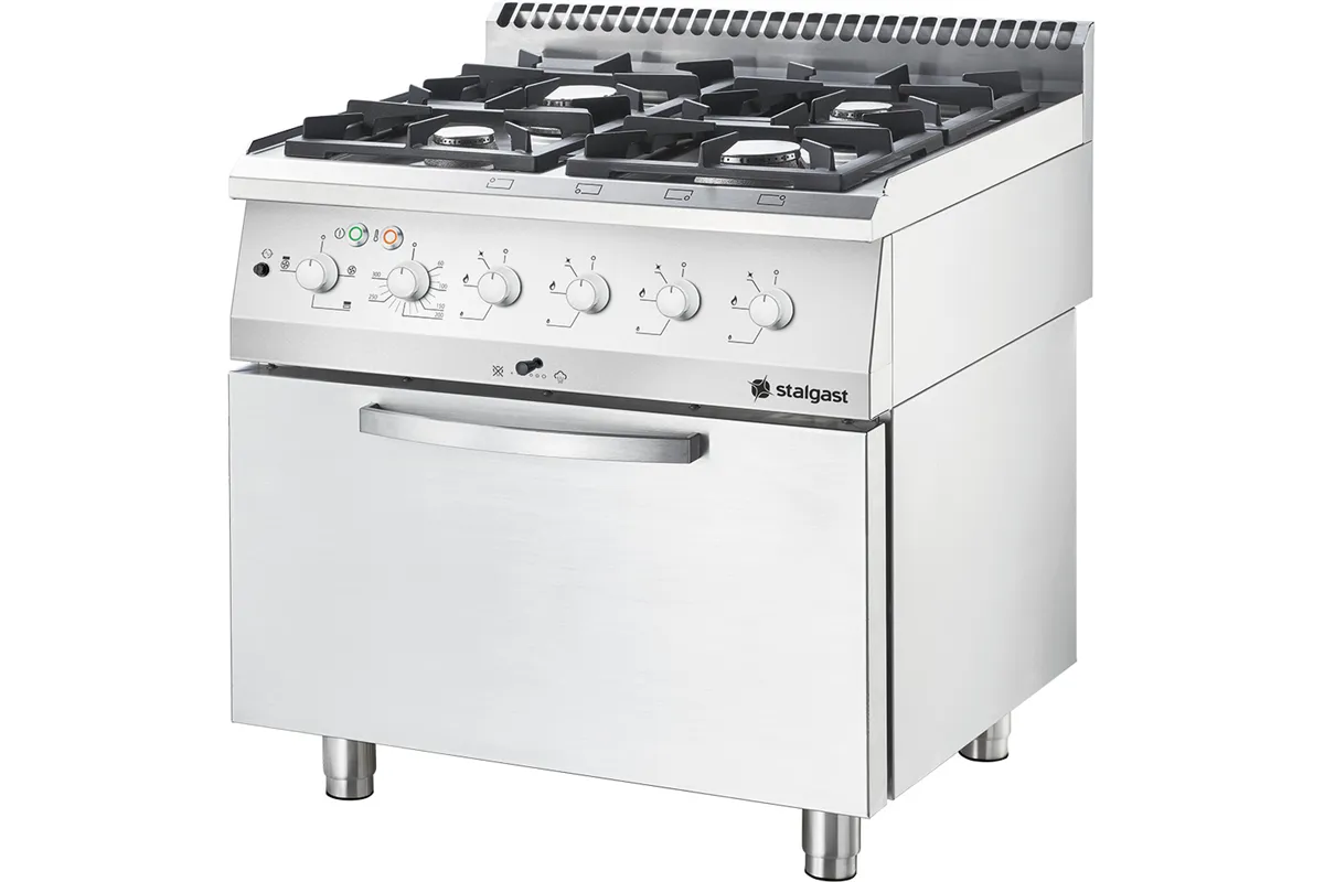 Kuchnia gazowa ECO z piekarnikiem elektrycznym, 800x700, 17.0+6.5 kW, G30/37 mbar Stalgast 9713630