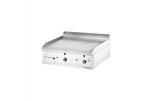 Płyta grillowa gazowa, gładko-ryflowana, 13 kW, G20 Stalgast 9731310