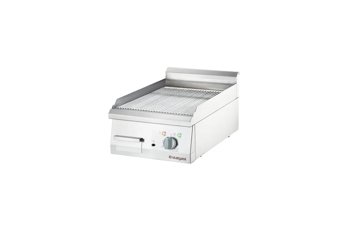 Płyta grillowa elektryczna, chromowana, ryflowana, P 4 kW, U 400 V Stalgast 9736200