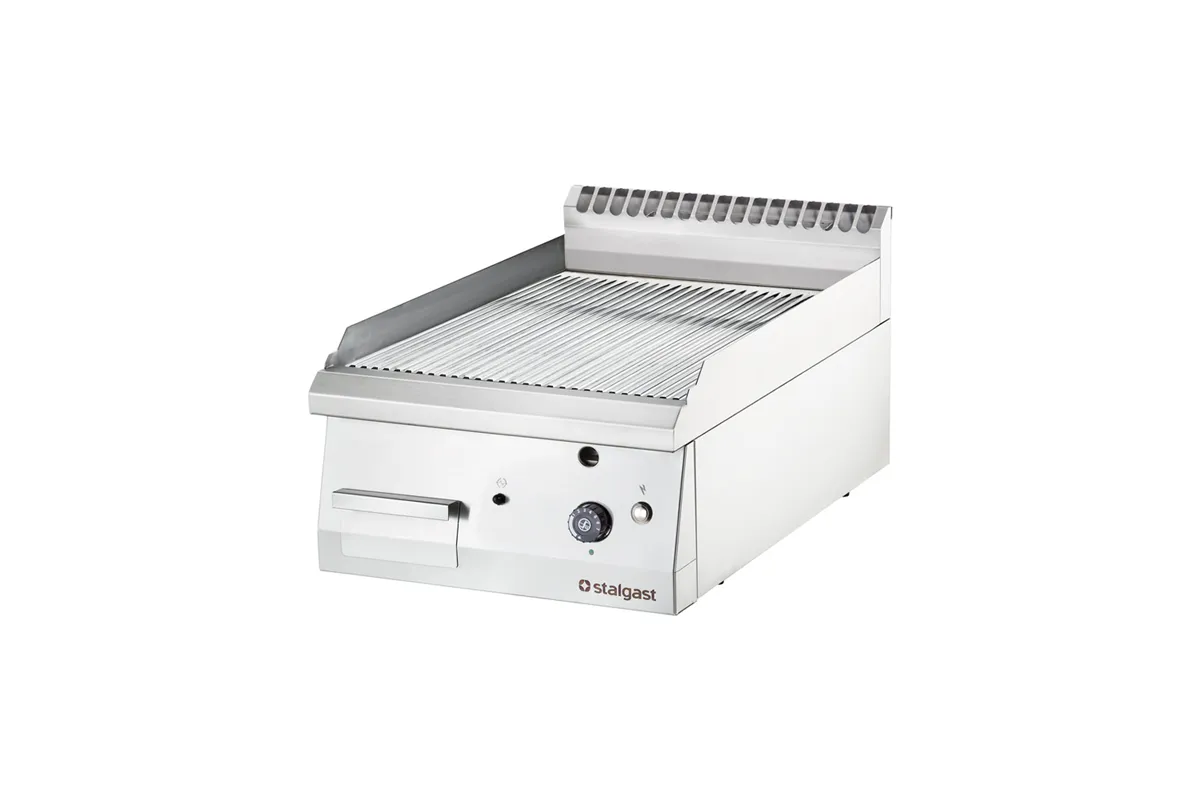 Płyta grillowa nastawna, chromowana, ryflowana, gazowa, 400x700, 6.5 kW, G30/37 mbar Stalgast 9736230