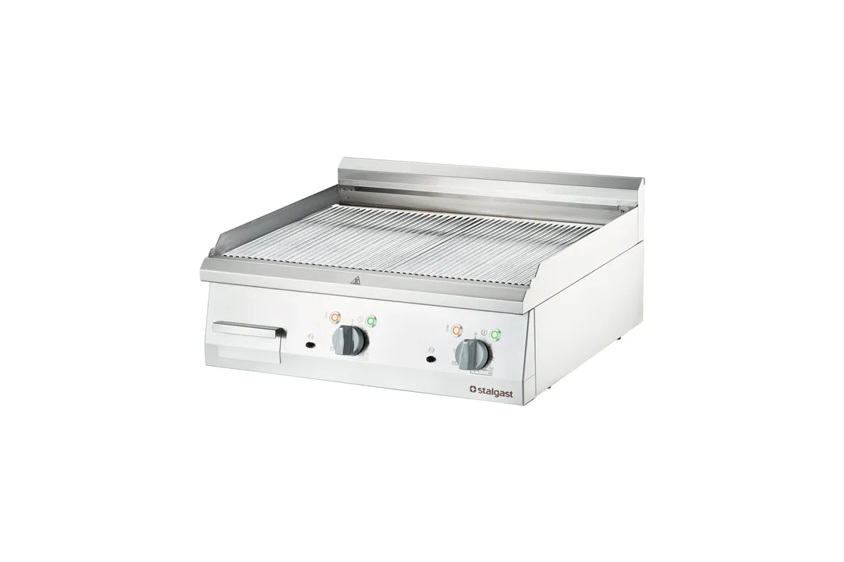 Płyta grillowa elektryczna, chromowana, ryflowana, P 8.1 kW, U 400 V Stalgast 9737200