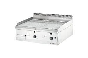 Płyta grillowa nastawna, chromowana, ryflowana, gazowa, 800x700, 13.0 kW, G20/20 mbar Stalgast 9737210