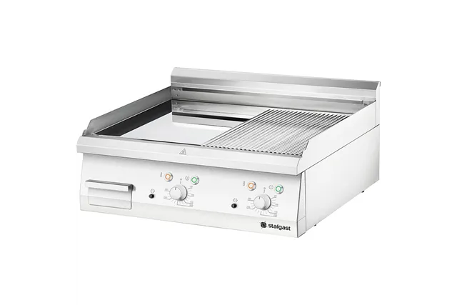 Płyta grillowa elektryczna, chromowana, gładko-ryflowana, P 8.1 kW, U 400 V Stalgast 9737300