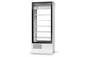 Szafa chłodnicza ecoline dwustronnie przeszklona, szyba od klienta stała, szerokość 725 mm RAPA SCH-2S-725-1D-AD-4KL-Eco