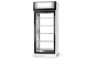 Szafa chłodnicza ecoline dwustronnie przeszklona, szyba od klienta stała, szerokość 825 mm RAPA SCH-2S-825-1D-AG-3KL-Eco