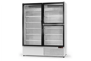 Szafa chłodnicza ecoline przeszklona, trzydrzwiowa, 4 klasa klim., szerokość 1200 mm RAPA SCH-S-1200-3D-AD-4KL-Eco
