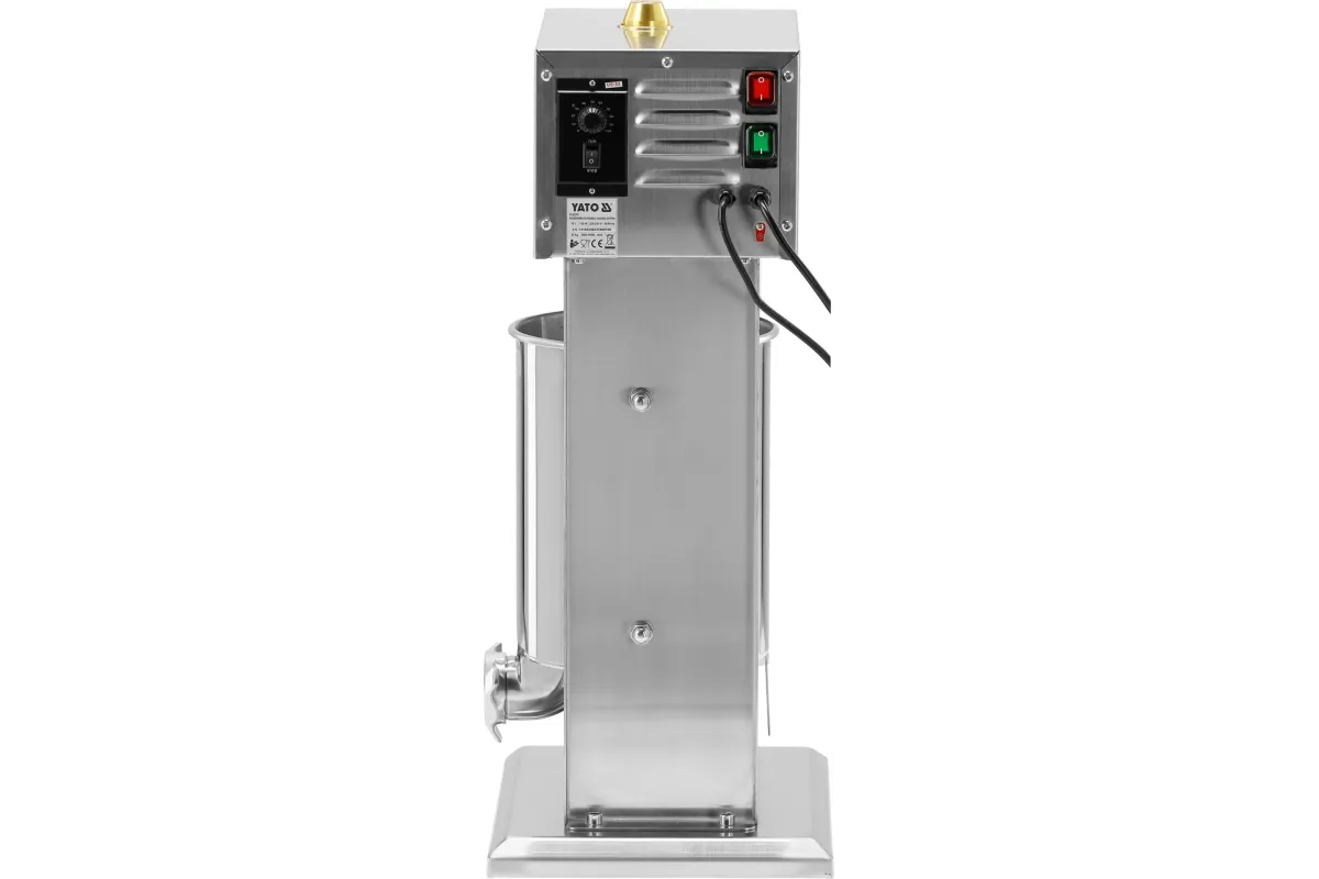 Nadziewarka do kiełbas elektryczna 10 l z pedałem – pionowa, stal nierdzewna, 4 lejki YATO YG-03379