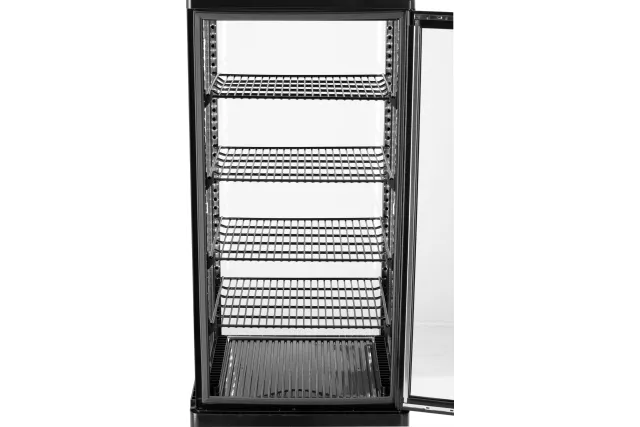 Witryna Chłodnicza Cukiernicza 98L YATO YG-05053 Czarna - 4 Półki, Oświetlenie LED, Przeszklona z 4 Stron