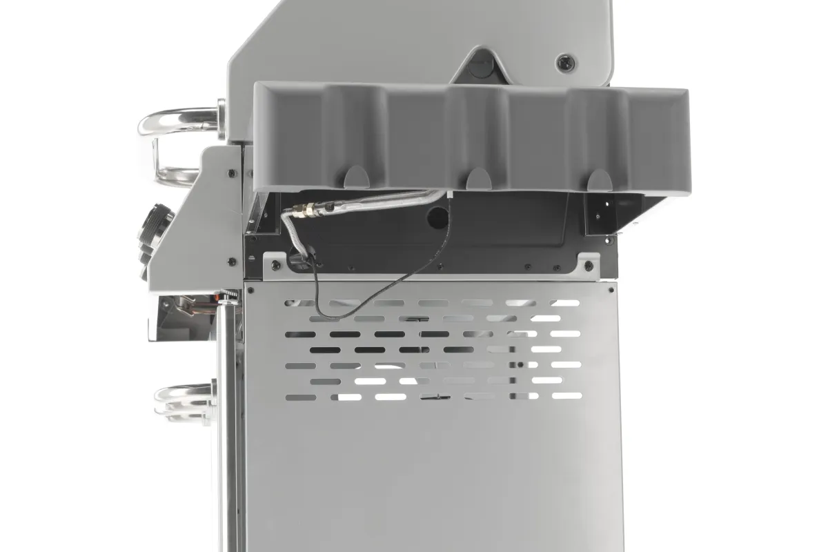 Grill gazowy 3+1 ze stali nierdzewnej - 11,2 kW, żeliwny ruszt, pokrywa z szybą, palnik boczny YATO YG-20015