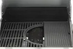 Grill gazowy 3+1 ze stali nierdzewnej - 11,2 kW, żeliwny ruszt, pokrywa z szybą, palnik boczny YATO YG-20015