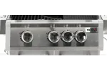 Grill gazowy 3+1 ze stali nierdzewnej - 11,2 kW, żeliwny ruszt, pokrywa z szybą, palnik boczny YATO YG-20015