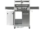 Grill gazowy 3+1 ze stali nierdzewnej - 11,2 kW, żeliwny ruszt, pokrywa z szybą, palnik boczny YATO YG-20015