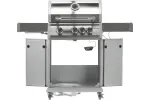 Grill gazowy 3+1 ze stali nierdzewnej - 11,2 kW, żeliwny ruszt, pokrywa z szybą, palnik boczny YATO YG-20015