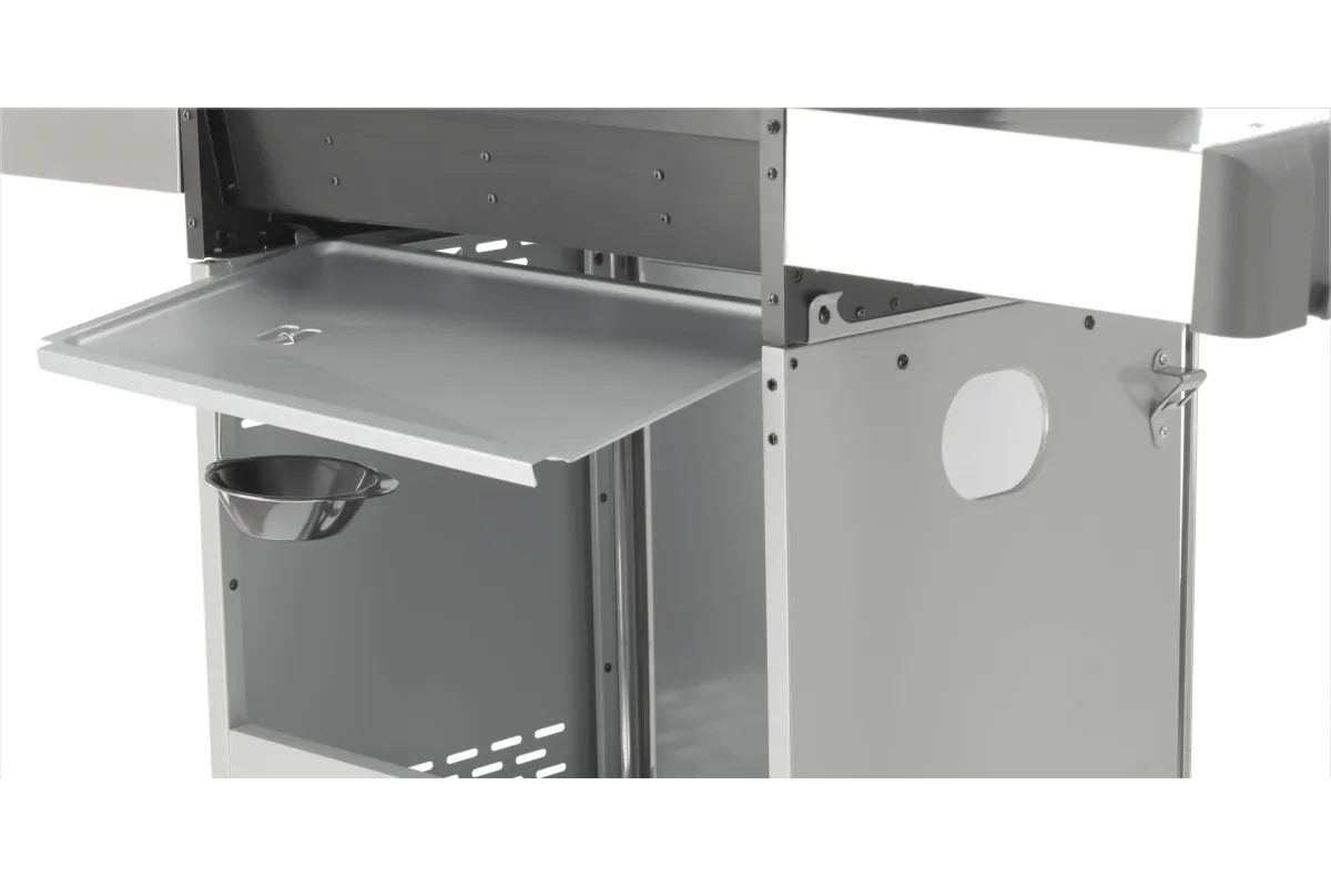 Grill gazowy 3+1 ze stali nierdzewnej - 11,2 kW, żeliwny ruszt, pokrywa z szybą, palnik boczny YATO YG-20015