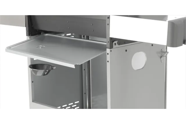 Grill gazowy 3+1 ze stali nierdzewnej - 11,2 kW, żeliwny ruszt, pokrywa z szybą, palnik boczny YATO YG-20015