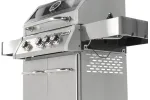 Grill gazowy 3+1 ze stali nierdzewnej - 11,2 kW, żeliwny ruszt, pokrywa z szybą, palnik boczny YATO YG-20015