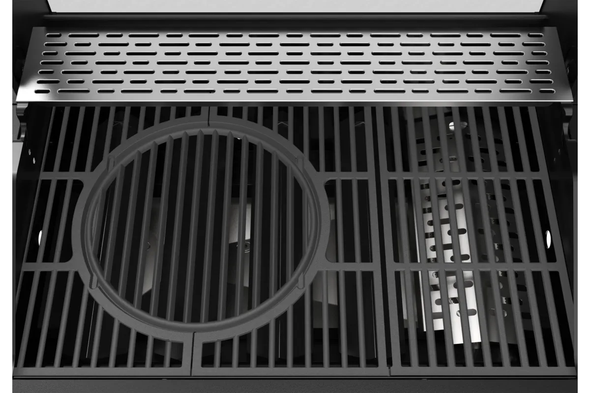 Grill gazowy YATO 5+1 z palnikiem infrared 800°C – 19,5 kW, 6 palników, żeliwne ruszty YG-20031