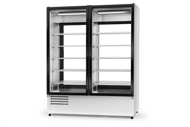 Szafa chłodnicza dwustronnie przeszklona, drzwi rozsuwane, 3 klasa klim., szerokość 1400 mm RAPA SCH-2SR-1400-AD-3KL