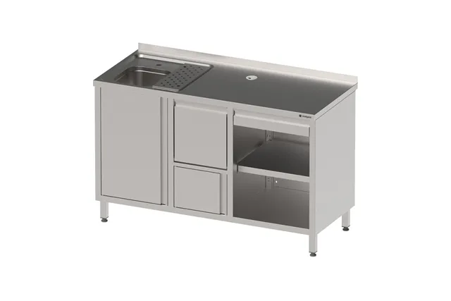 Stół ze zlewem pod ekspres do kawy Arte Bar 1500x650x950 Stalgast 618225