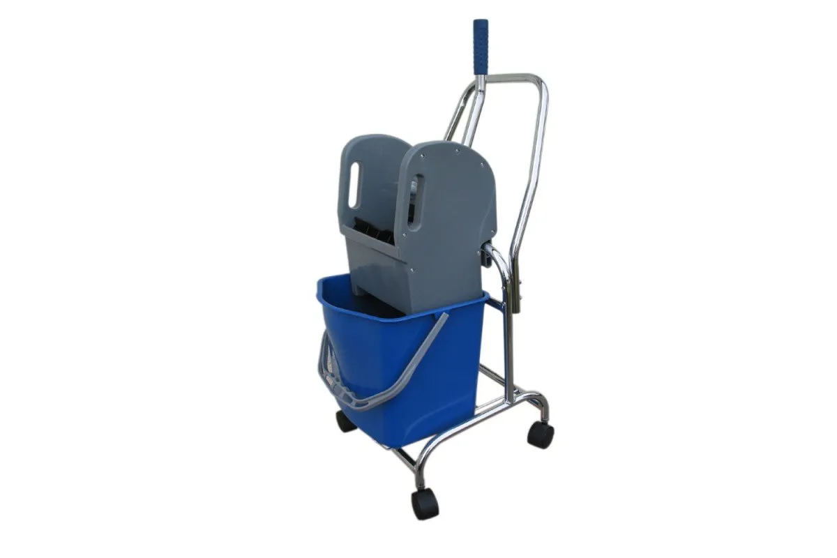 Wózek do sprzątania jednowiadrowy, wyposażony w wiadro o pojemności 17 litrów