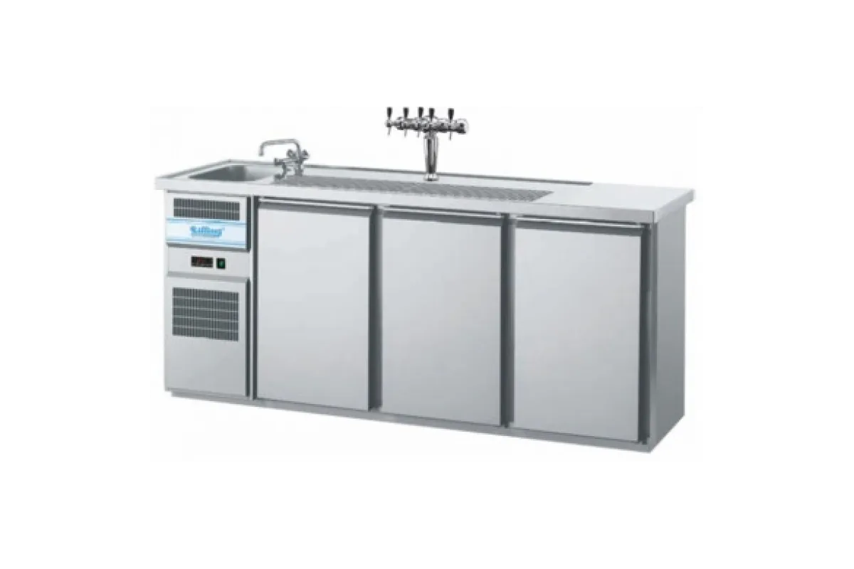 Barowy stół chłodniczy z centralnym chłodzeniem bez blatu komora instal. z lewej strony AGTO731L80-1/1/1
