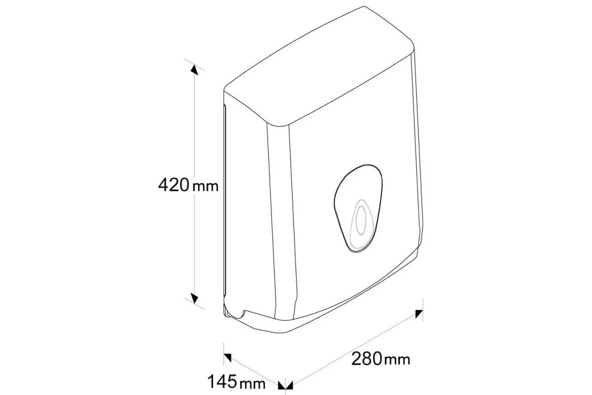 PZ1TN Pojemnik na pojedyncze ręczniki papierowe MERIDA TOP MAXI z niebieskim okienkiem ATN101