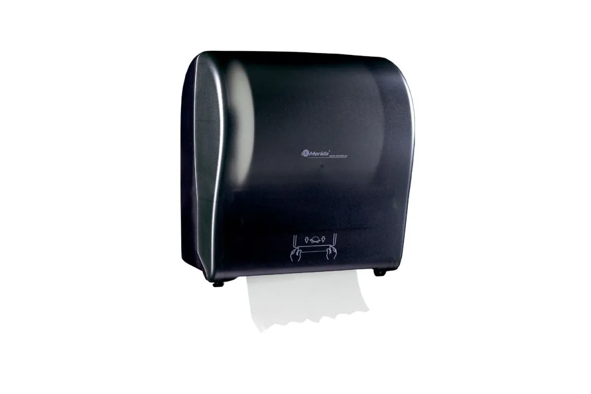 MERIDA SOLID CUT MECHANICZNY PODAJNIK RĘCZNIKÓW PAPIEROWYCH W ROLACH MAXI, FRONT TRANSPARENTNY CJC302