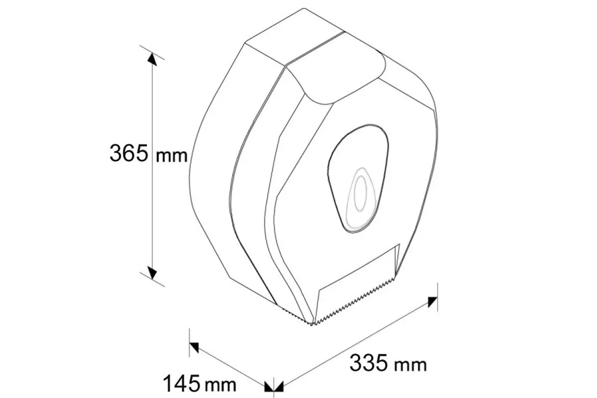 PT0TS Pojemnik na papier toaletowy MERIDA TOP MEGA z szarym okienkiem BTS001
