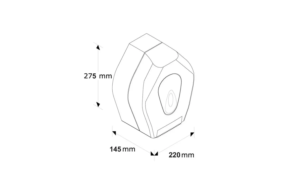 PT2TS Pojemnik na papier toaletowy MERIDA TOP MINI z szarym okienkiem BTS201