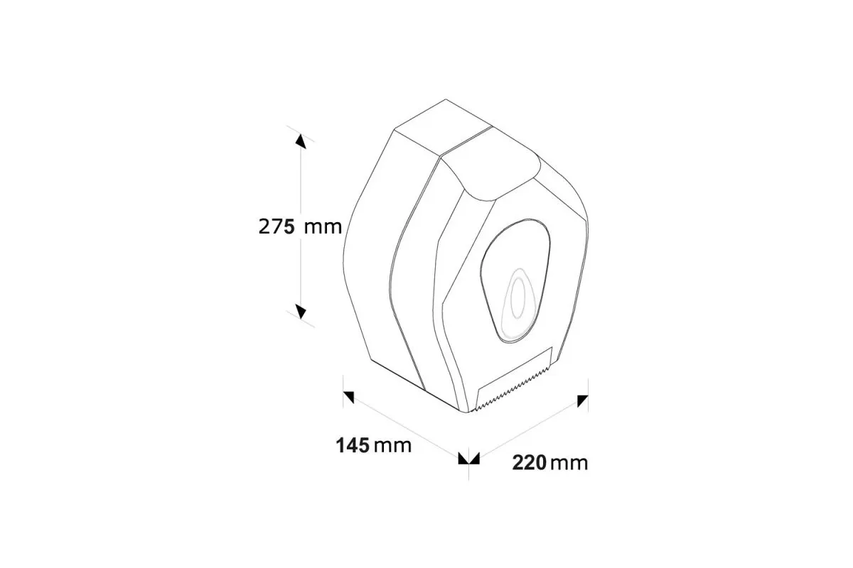 PT2TSS POJEMNIK NA PAPIER TOALETOWY MERIDA TOP MINI, TYŁ SZARY, OKIENKO SZARE BPB201