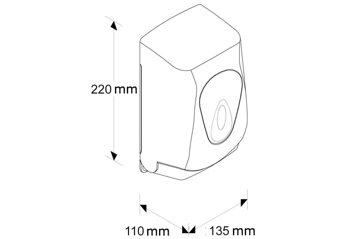 PT3TN Pojemnik na papier toaletowy w listkach MERIDA TOP z niebieskim okienkiem BTN401