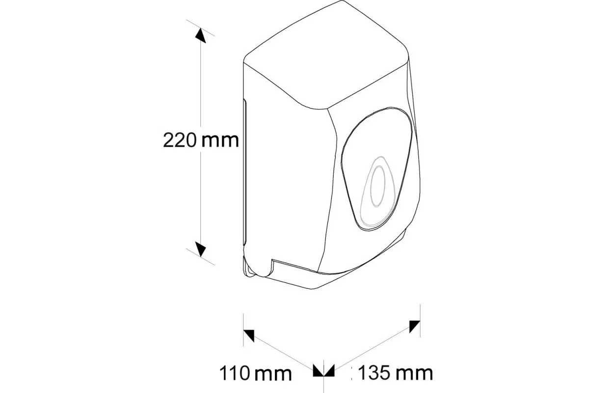 PT3TS Pojemnik na papier toaletowy w listkach MERIDA TOP z szarym okienkiem BTS401