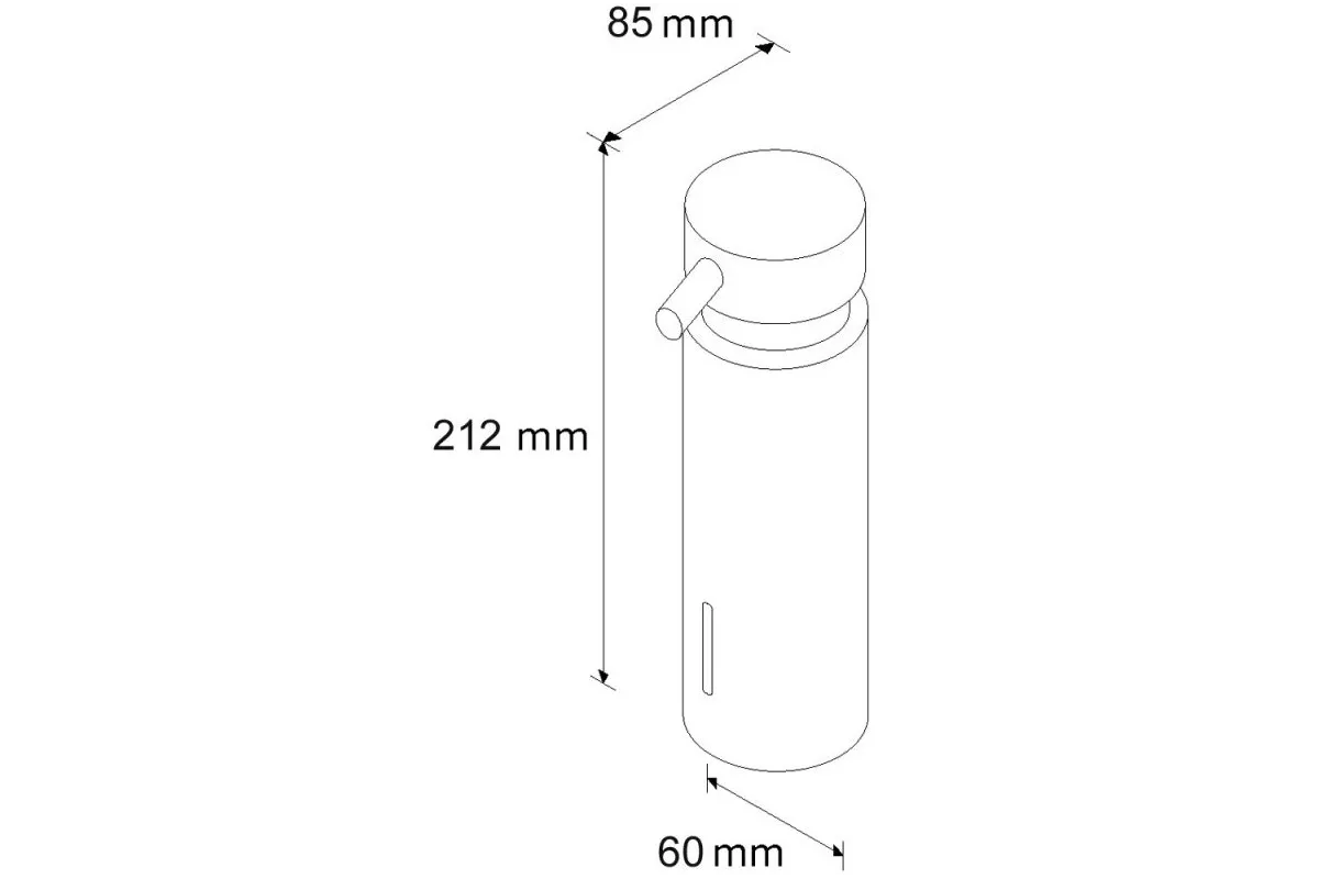 DOZOWNIK MYDŁA W PŁYNIE MOCOWANY DO BLATU, POJ. 300 ML, MOSIĄDZ CHROMOWANY MATOWY D44S