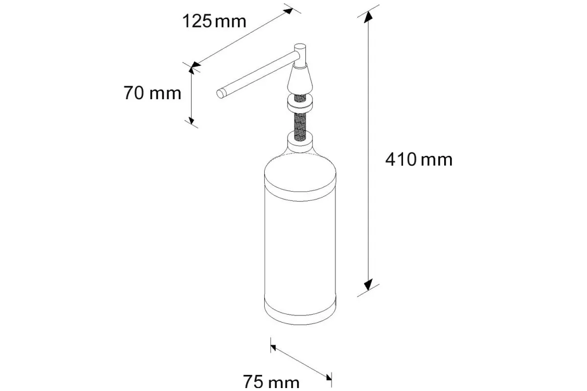 DOZOWNIK MYDŁA W PŁYNIE BLATOWY STOŻEK POJ. 1000 ML, WERSJA MATOWA - DWM101