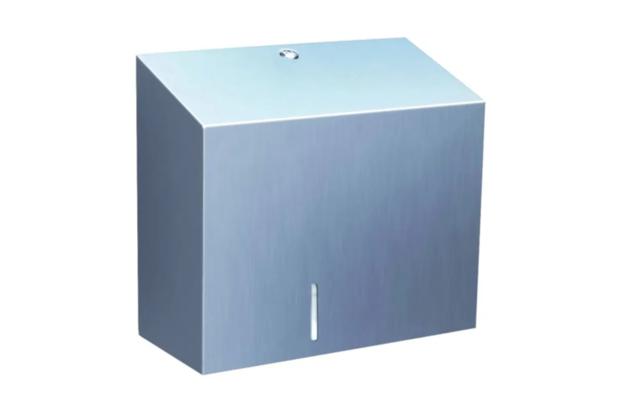 POJEMNIK NA PAPIER TOALETOWY MERIDA STELLA DUO Z UCHWYTEM NA RESZTKĘ ROLKI STAL POLEROWANA BSP202