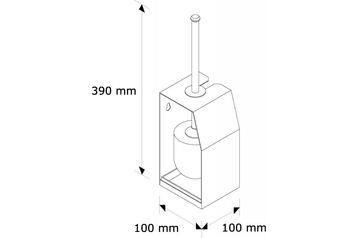 SZCZOTKA DO WC Z UCHWYTEM MOCOWANYM DO ŚCIANY, STAL POLEROWANA MERIDA SZ15C