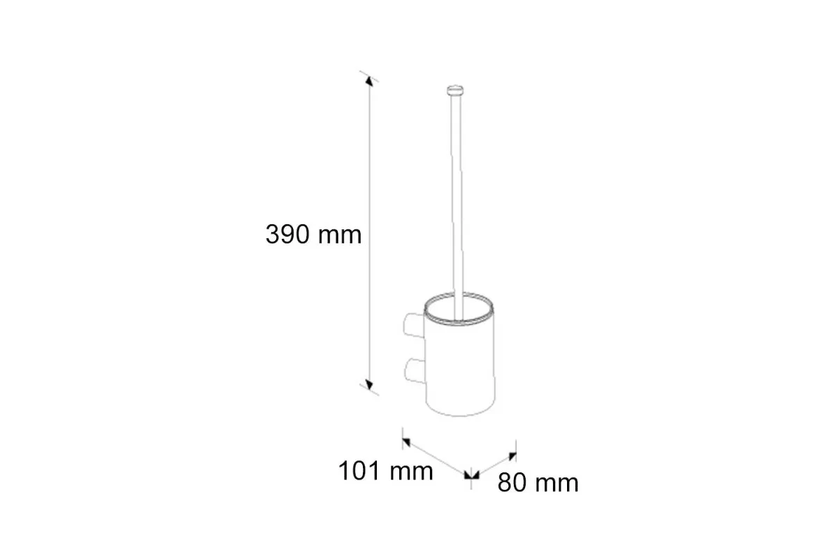 SZCZOTKA DO WC Z UCHWYTEM MOCOWANYM DO ŚCIANY TUBA KRÓTKA, STAL POLEROWANA Merida SZ16C