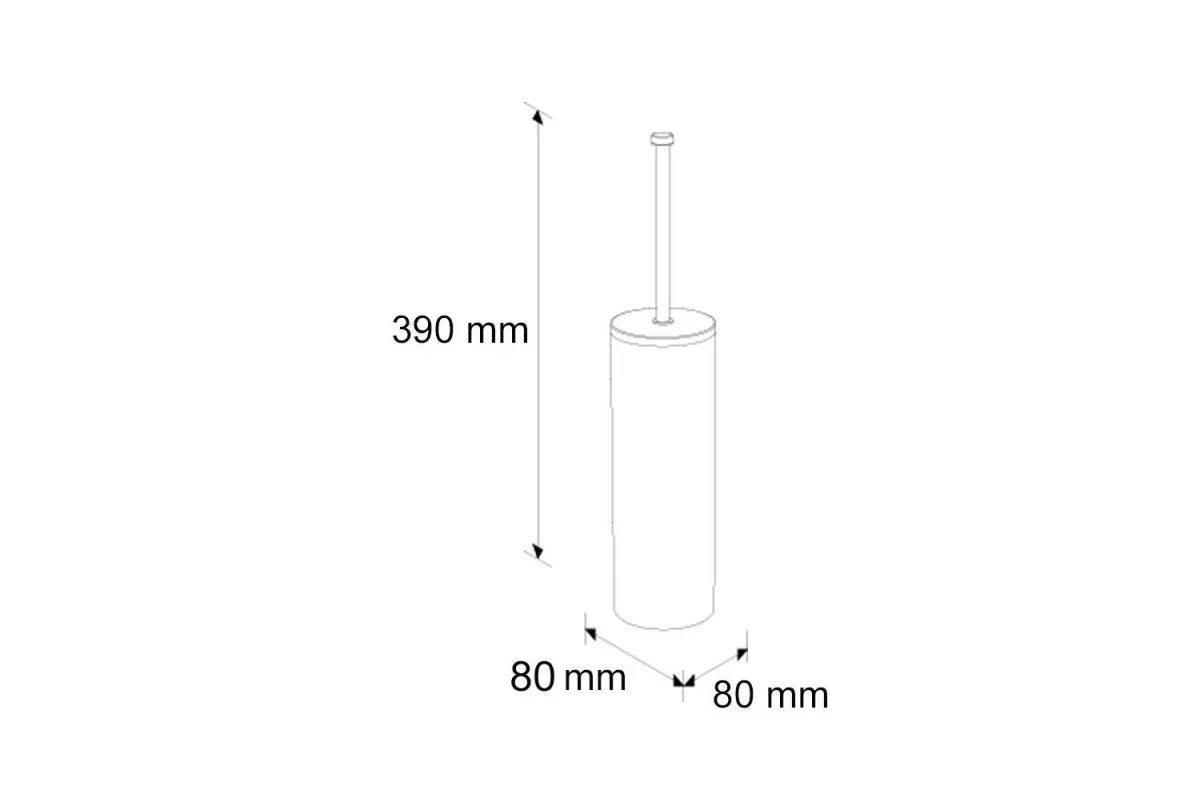 SZCZOTKA DO WC Z UCHWYTEM STOJĄCA TUBA Z PRZYKRYWKĄ, STAL MATOWA Merida SZ19S